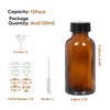 STARSIDE 12 Pack 4 oz Amber Glass Bottles with Lids,