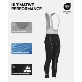 DANISH ENDURANCE Men's Cycling Shorts or Cycling Shorts Cycling Bib Shorts Cycling Shorts with Seat Pad for Men, black/grey