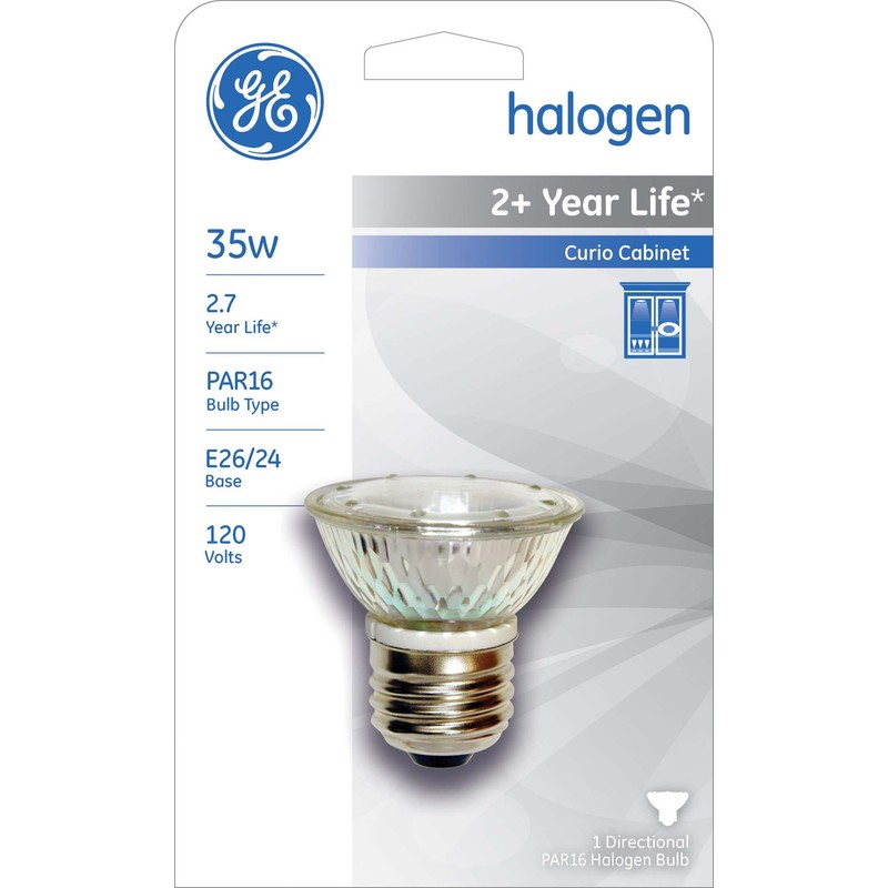 GE 20641 35-Watt Halogen Curio Lamp MR16, 1-Pack