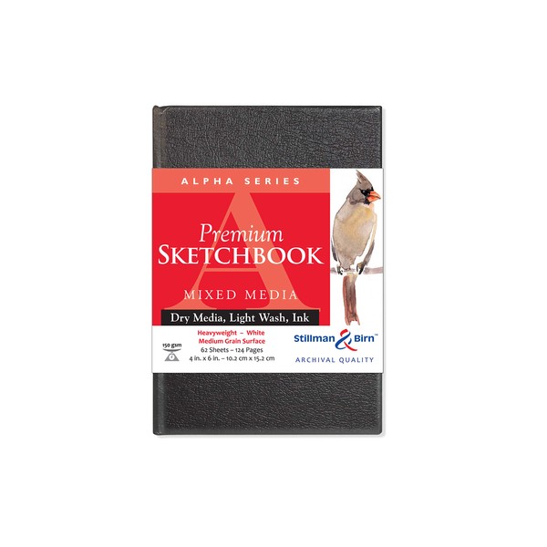 Stillman & Birn Alpha Series Hardbound Sketchbook, 4" x 6", 150 gsm (Heavyweight), White Paper, Medium Grain Surface