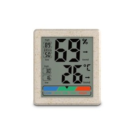 Ponza Indoor Digital Thermometer Hygrometer White