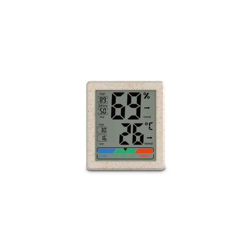 Ponza Indoor Digital Thermometer Hygrometer White