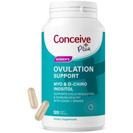 CONCEIVE PLUS Ovulation Support | Myo-Inositol & D-Chiro Inositol for Women Fertility | PCOS Supplements for Reproductive Health Hormone Balance for Women | COQ10, Folic Acid, Ginger | 30 Day Supply