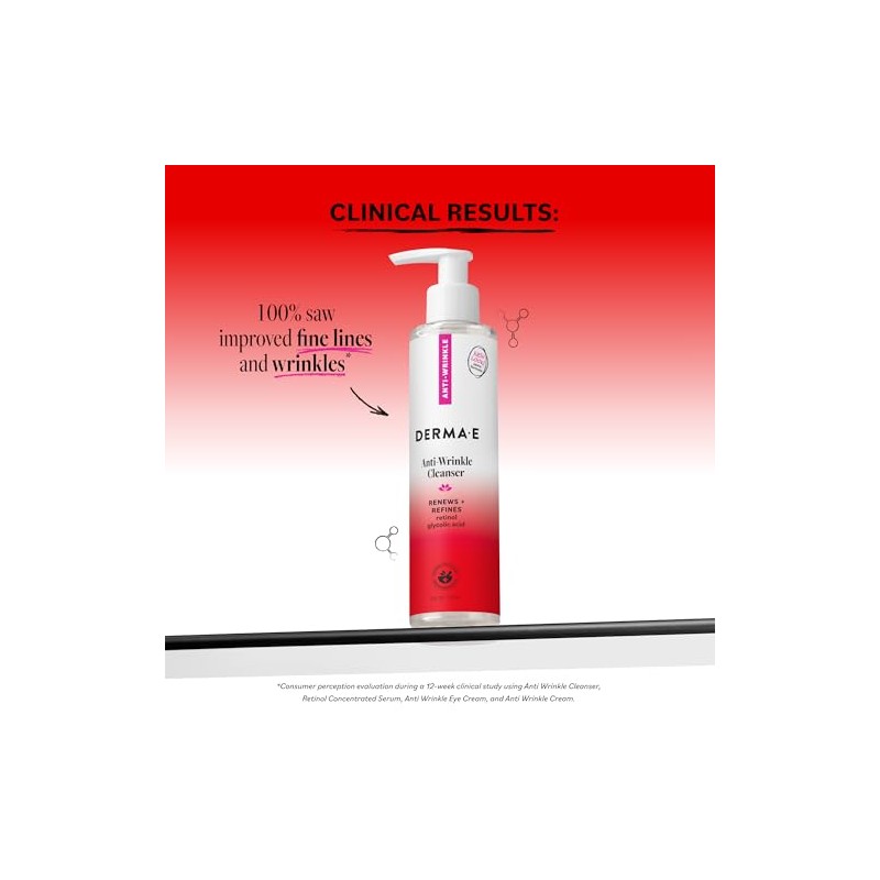 derma e Anti-Wrinkle Vitamin A Glycolic Cleanser, 6 Fluid Ounce