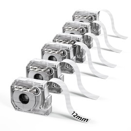 M-K231 Label Tape for Brother PT-M95, for Brother M-K231 MK-231 MK-231bz, for M Tape, M950 M960 Label Printer, for Brother P-Touch Label Printer for PT-M95, Clear Label Tape, 12 mm x 4 m, Pack of 6
