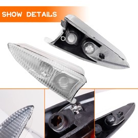 Tonsya Compatible With 2003 2004 2005 2006 Ford Expedition Lincoln Navigator Replacement Side View Mirror Light Clear Housings Clear Lens OEM 2L7Z-13B374-AA & 2L7Z-13B375-AA