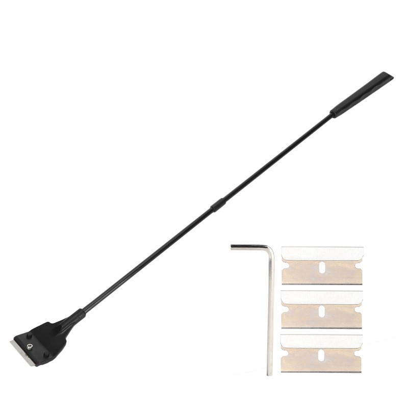 Long Handle Aquarium Scraper with Replaceable Blades for Cleaning Fish
