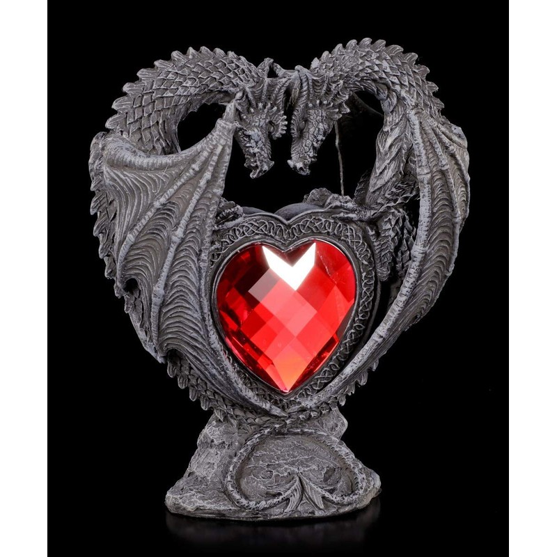 Figuren Shop GmbH Fantasy Figurine Dragon Lovers with Red Heart