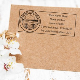 Premium MaxLight OH Notary Stamp for Ohio Notary Public, State Seal Notarial Stamp, Impression Size 1" x 2-1/2", 5 Ink Colors, Notary Stamp Ohio, Pre-Inked