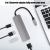 4 In 1 TypeC HDMI Converter Adapter Hub Support 3840x2160/30HZ(Gray)