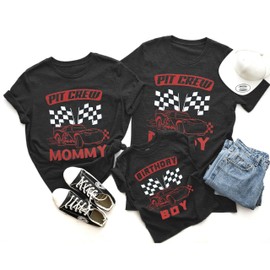 Birthday Family Matching Shirts Race Car Birthday Boy Party Shirt Family Matching Outfits Cute Vacation Tops