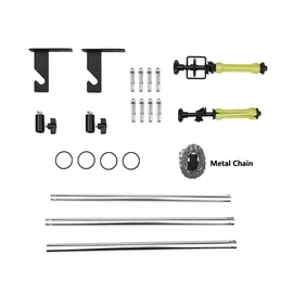 TENBEST Photography Backdrop Roller Support System, 1 Roller with Metal Chain, 118-inch Stainless Steel Crossbar, Wall/Celing/Light Stand Backdrop Mount, Background Support
