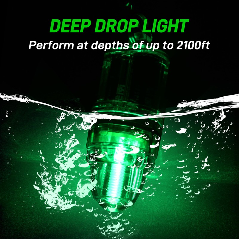 Fishing Light Underwater, 4.3" Deep Drop Lights Battery Powered LED