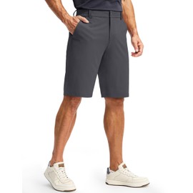 Pudolla Mens Stretch Golf Shorts with 3 Pockets Shorts Comfy Breathable Shorts for Men Casual Summer（Charcoal XXXL