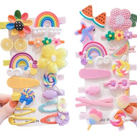 MAEXUS Hair Clips, Children, Hairpins, Girls, 28 Piece Luxury Set, Hair Accessories, Hair Clips, For Kids, Girls, Hair Ornaments, Colorful, Cute, Birthday Gift (Blue Series)