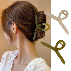 ALLMIRA Hair Clips, Large, Firm, Set of 2, Hair Clips, Hair Clips, Tightly Curled, Hair Clips, Mixed Clips, Adults, Korean, Cute, Hair Clips, Hair Clips, Hair Clips, Hair Accessories