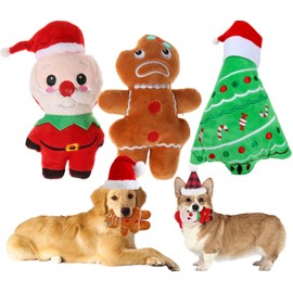 Pawskido Small Dog Toy Christmas, Plush Squeaky Puppy Toy, Holiday Dog Toy Gift Set