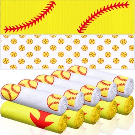 12 Pcs Sports Cooling Towels Baseball Basketball Softball 40 x 12 Inch Breathable Soccer Football Volleyball Microfiber Ice Towel Fast Drying for Sport Party Favors Team Gift(Yellow,Softball)
