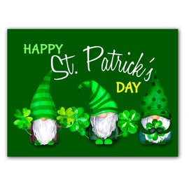 Small World Greetings Lucky Gnomes St. Patrick’s Day Cards 24 Count - Blank Inside with Envelopes - A2 Size 5.5”x4.25” - Friends, Family, and More