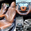 Tallew 250 Pcs Disposable Car Seat Covers Clear Plastic Car