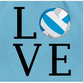 Shirtracer - Gym Bag Backpack - Gift Accessories - Love Volleyball, 1 Light Blue