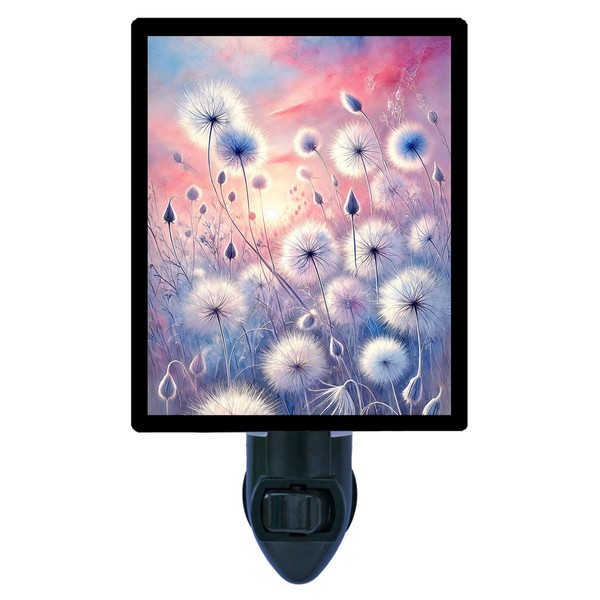 LED Night Light, Floating Wishes – Dandelion Design, Fully Enclosed,