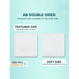 Premium Exfoliating Cotton Pads (60 Count, Pack of 2) - 100% Cotton, Extra-Soft and Lint-Free, Durable Squares for Facial, Lip, and Eye Makeup Removal