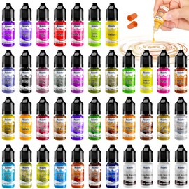 Alcohol Ink Set - 40 Colours Alcohol Ink for Epoxy Resin Painting, Petri Dishes Making Concentrated Alcohol Ink Resin Ink Paints for Resin Art
