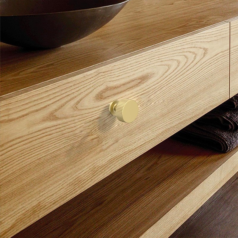 9BUILD 10 Pack Brushed Gold Drawer Knobs Zinc Alloy Cabinet