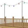 Mayset 2 Pack 6.5 FT Stainless Steel String Lights Pole