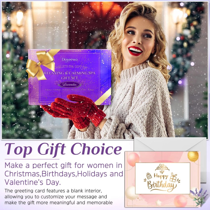 DOYEEWO Lavender Spa Gift Set 7 Piece Bath Essentials Relaxation