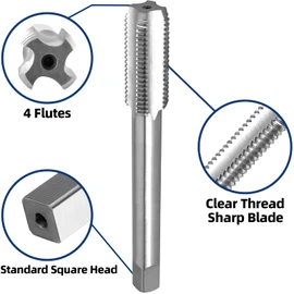 Burkit 9/16"-18 UNF Tap and Die Set Left Hand, 9/16 x 18 UNF Machine Thread Tap and Round Die