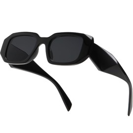 D Lolylad Rectangle Sunglasses for Women Men - Retro Sun Glasses Trendy Frame