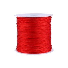 TOPINCN Cordón de Satén Artesanías Cordón de Nudo Chino de Nailon Macrame de Cola de Rata Cuerda de Hilo de Shamballas Rojo 100 M X 0,8 Mm