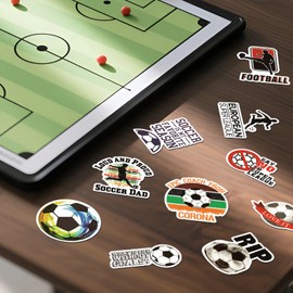 100PCS Soccer Stickers Soccer Party Favors Sticker for Boys Waterproof Vinyl Laptop Kids Teens Stickers for Laptop, Luggage, Skateboard, Guitar, Goodie Bags