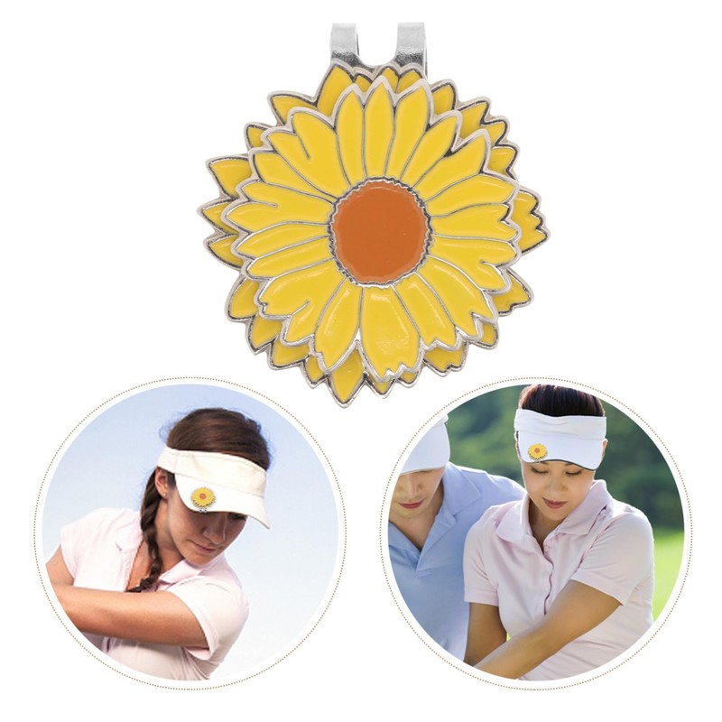 FOMIYES Golf Hat Clip with Flower Ball Marker Stylish Metal