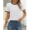 ZESICA Women's Casual Short Sleeve Trendy Shirts 2025 Summer Dressy