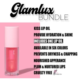 Glam Lux Kiss Lip Oil,Lip Gloss Non-sticky, Mirror Shine, Lip Balm Lip Care Dry Chapped Lips Mouisturizing Hydrating & Nourishing Soft Replenished Lips (1)