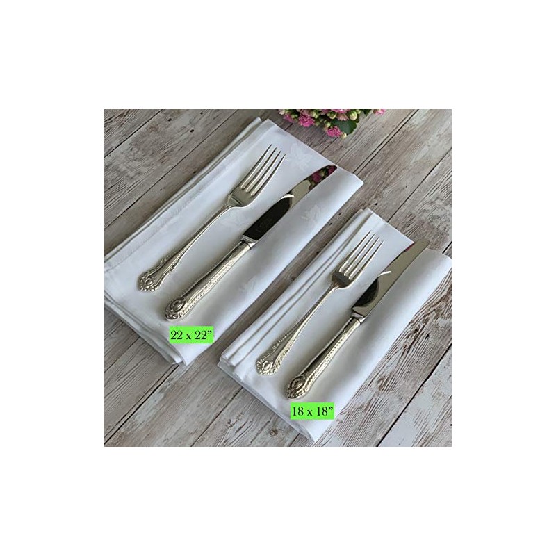 Set of 6 Napkins Ivy Leaf White - 100% Egyptian