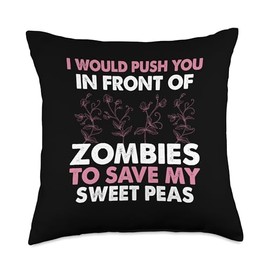 Sweat Peas Accessories Plants Live Flower Seeds Gardener Throw Pillow