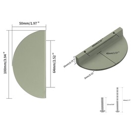 Evionlin Green 2-1/2 inch Drawer Pulls, 8 pcs (4 Pairs) Half Round Half Moon Cabinet Pull Handles Semicircle Knobs with Screws for Kitchen Cupboard Bedroom Furniture Door