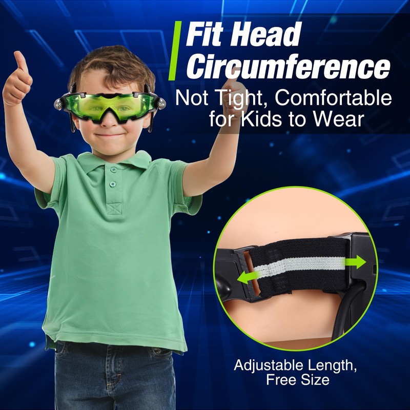 Adjustable Night Vision Goggles for Kids with Flip-Out Lights Eye