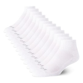 AND1 Men's Athletic Arch Compression Cushion Comfort Quarter Cut Socks (12 Pack), Size Shoe Size: 6-12.5, Solid White