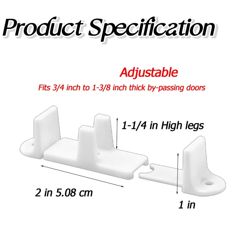 CAMGJORT (5 Pack) N 6761 Adjustable Bypass Sliding Door Guide