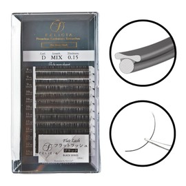 FELICIA Flat Matte Lash Extensions Ultra Soft Single Matsueku Eyelash D Curl 0.15 Thickness 0.03 - 0.5 inches (8 - 13 mm), Mixed