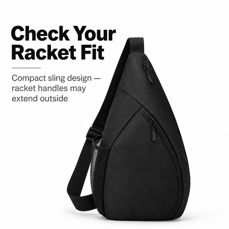 Tennis & Badminton Racket Sling Bag, Adjustable Crossbody Sports Backpack