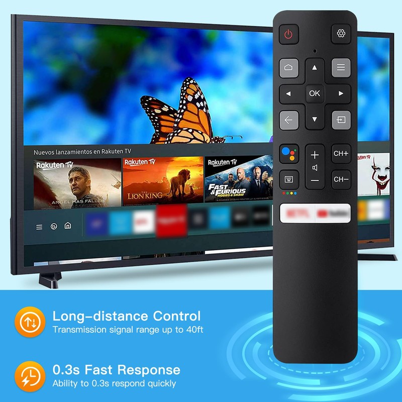 Replacement TCL Remote RC802V for TCL Android TV 4K Smart