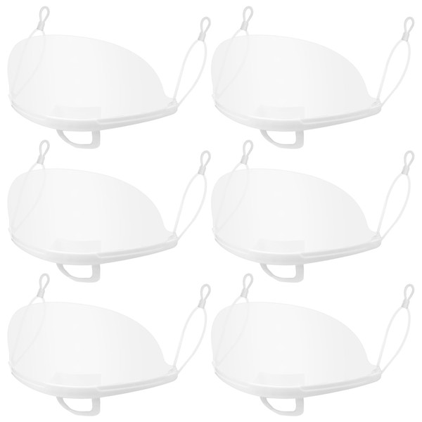 LALAFINA 20pcs Reusable Plastic Clear Masks Anti-Fog Chef Masks Open