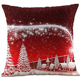 Hangood Soft Plush Throw Pillow Case 40cmx40xm XMAS Cushion Covers Christmas Tree 16x16 inches