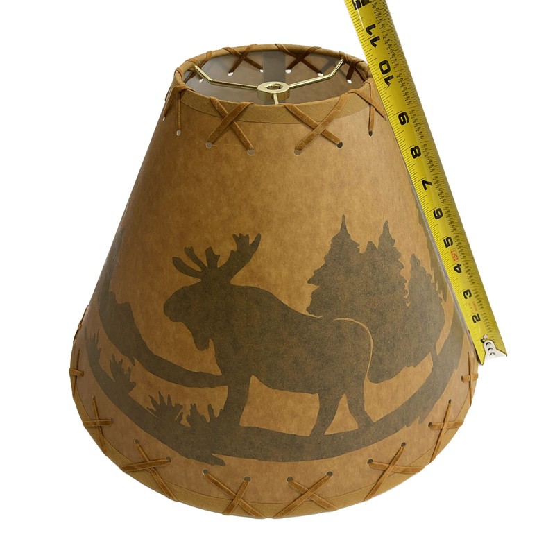 Rustic Oiled Kraft Laced Moose Lamp Shade - 14"
